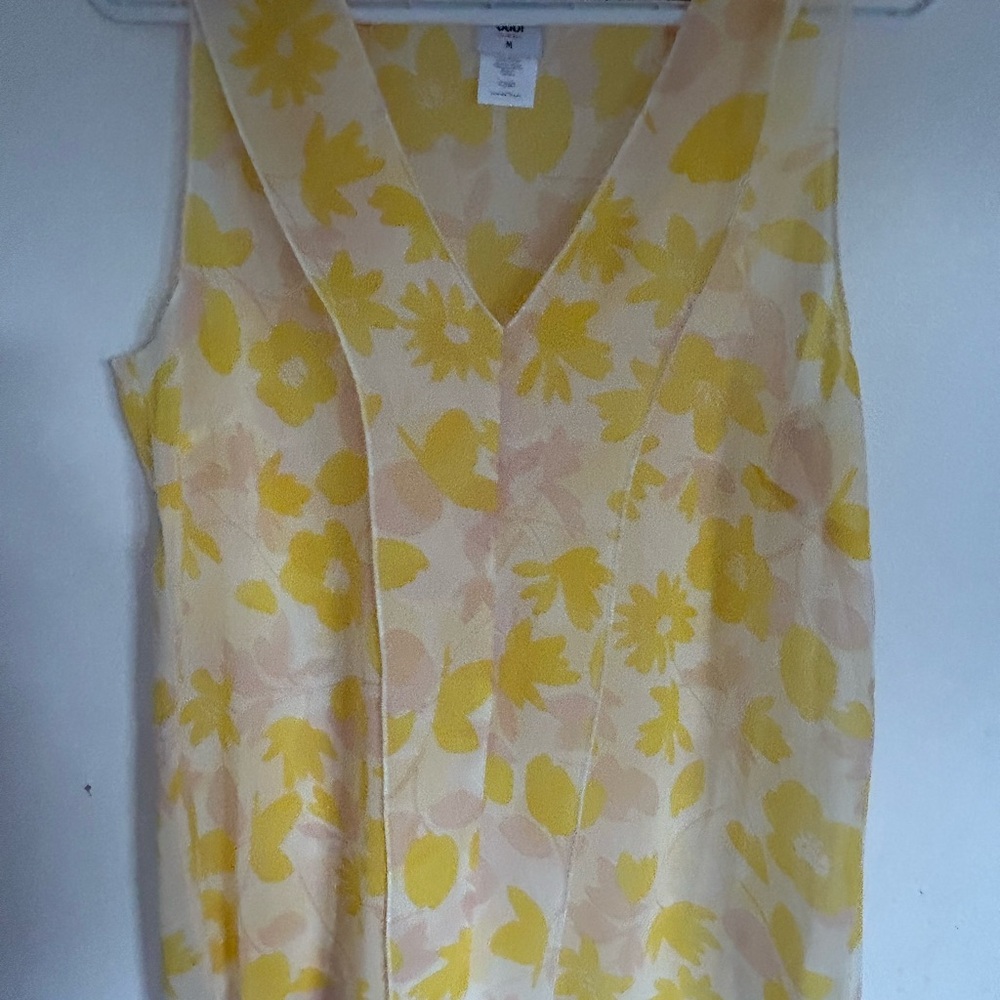 CAbi Front Porch Top.                Yellow Floral Blouse